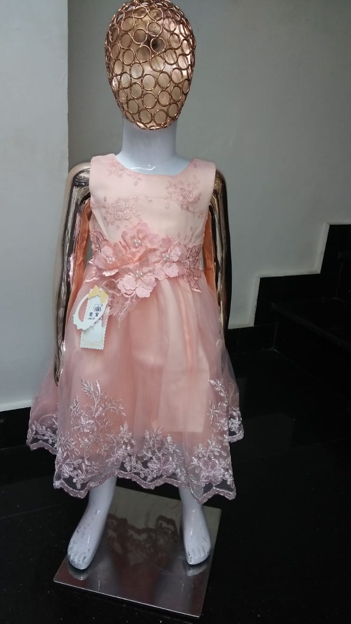 Girl Imported Fancy Frock Pink
