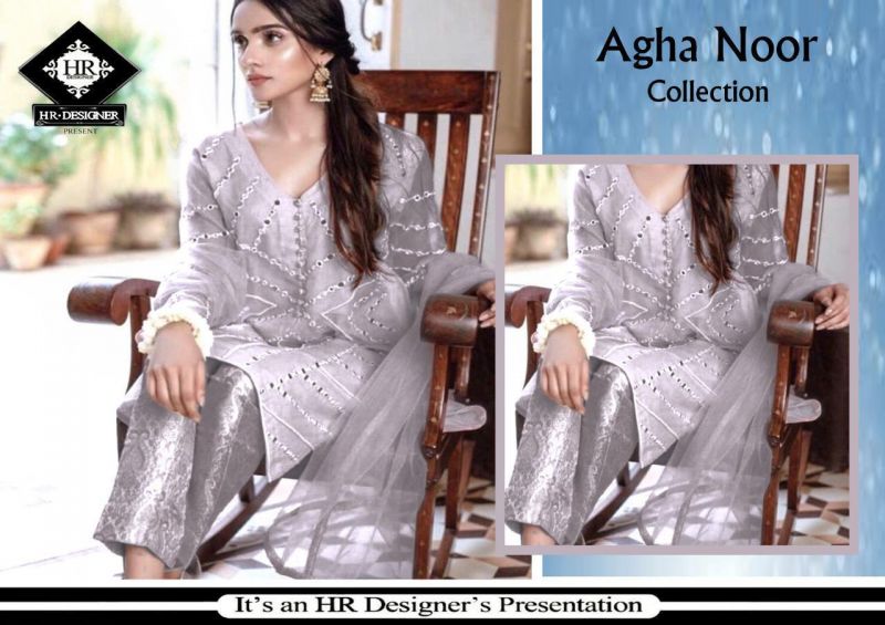 AGHA NOOR New Design Full suit on ORGANZA RR-0069