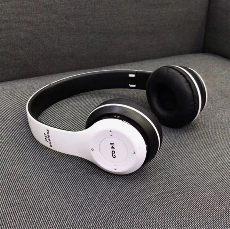 P47 Wireless Headphones - Premium Bluetooth Over-Ear Headset with Deep Bass & Built-in Mic