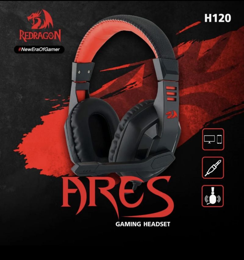 Redragon Ares H120 Wired Gaming Headset with Mic 3.5mm Pro Gamer For PC PS4 Switch Stereo