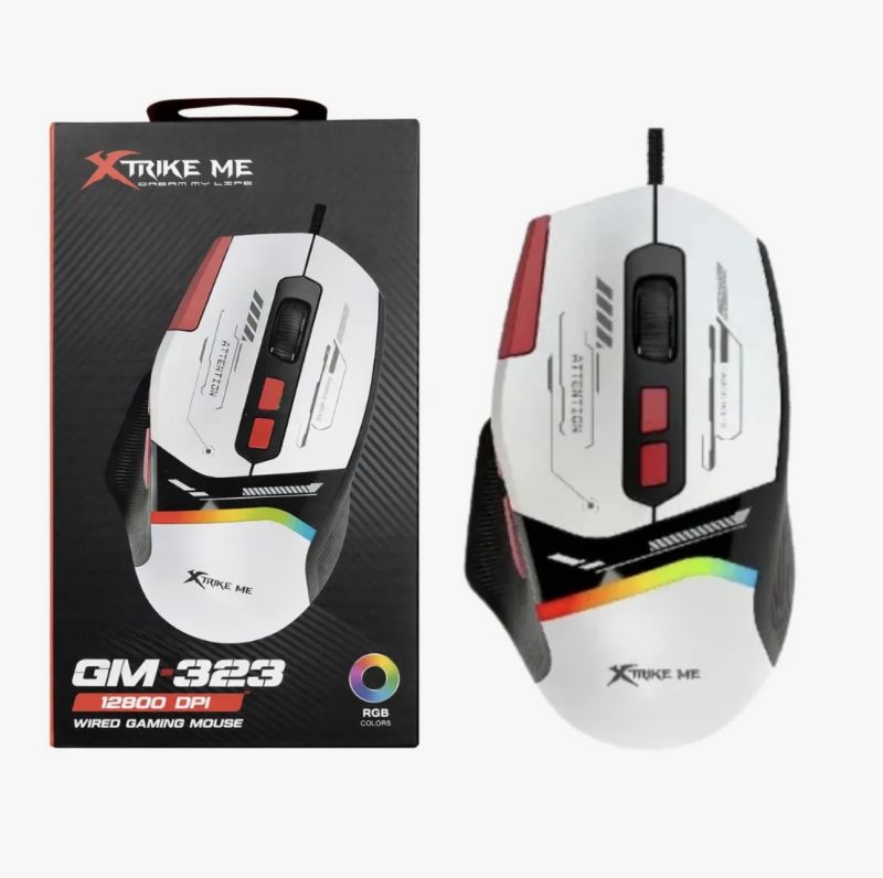 GM-323 RGB Gaming Mouse | 12800 DPI | 8 Programmable Buttons | 1000Hz USB Wired Mouse
