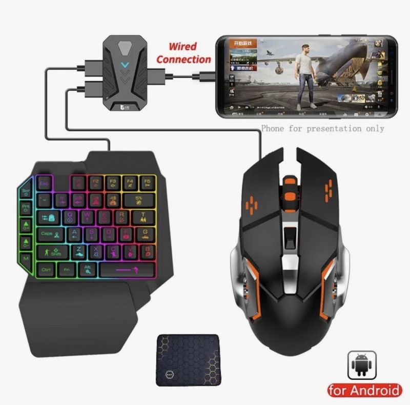 5 in 1 Gamepad Keyboard for Mobile Game Mouse and Keyboard Set Kit M1 Bluetooth Controller for Phone Tablet