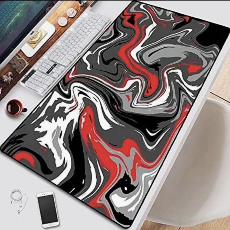 Liquid Gaming Mouse Pad XXL 800x300mm (80x30 cm) Extended Large Mouse Mat with Abstract Liquid Design, Non-Slip Rubber Base, Smooth Surface Desk Mat for PC, Laptop & Keyboard