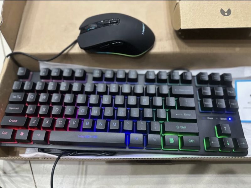 Gaming Keyboard membrane keys rgb modes huiske combo Wired RGB Gaming Keyboard membrane keys rgb modes keyboard & mouse Combo