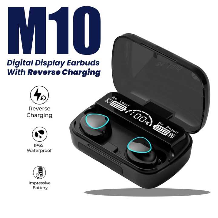 M10 TWS Air Pod _ with Super Sound & High Quality Touch Sensors True Stereo Headphones with Built in Mic 10m Transmission Bluetooth Wireless Earbuds