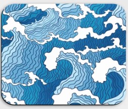 Japanese Blue Wave Mouse Pad, Square Anti-Slip Rubber Gaming Mousepad, Premium-Textured & Waterproof Mouse pad