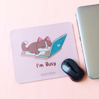 `I`m busy` Mousepad | Cute Cat mousepad | High Quality mousepad | Antislip | Rectangle digital printed mouse pad | Mousepads for girls | Cat Mousepad