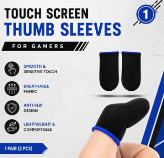Gaming Finger Sleeves for PUBG, Free Fire & COD Mobile – Ultra Sensitive Touch Thumb Sleeves (2 PCS)
