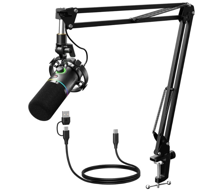 Maono PD200XS USB/XLR Dynamic Microphone Set with Boom Arm