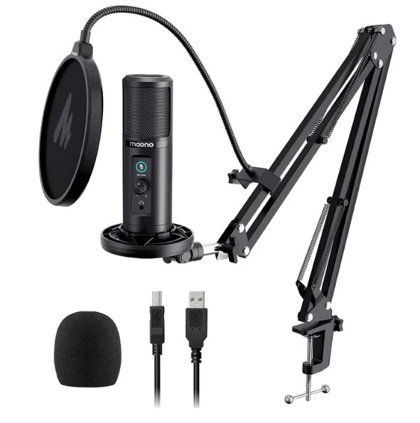 Maono AU-PM422 Monitorable USB Condenser Microphone Kit Black