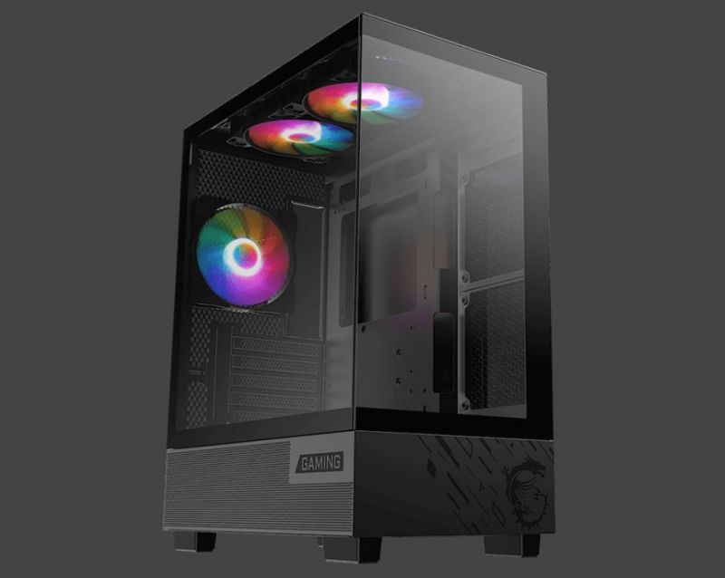 MSI PAG Pano M110A RGB M-ATX Gaming Case – Black/White (3x Fans)