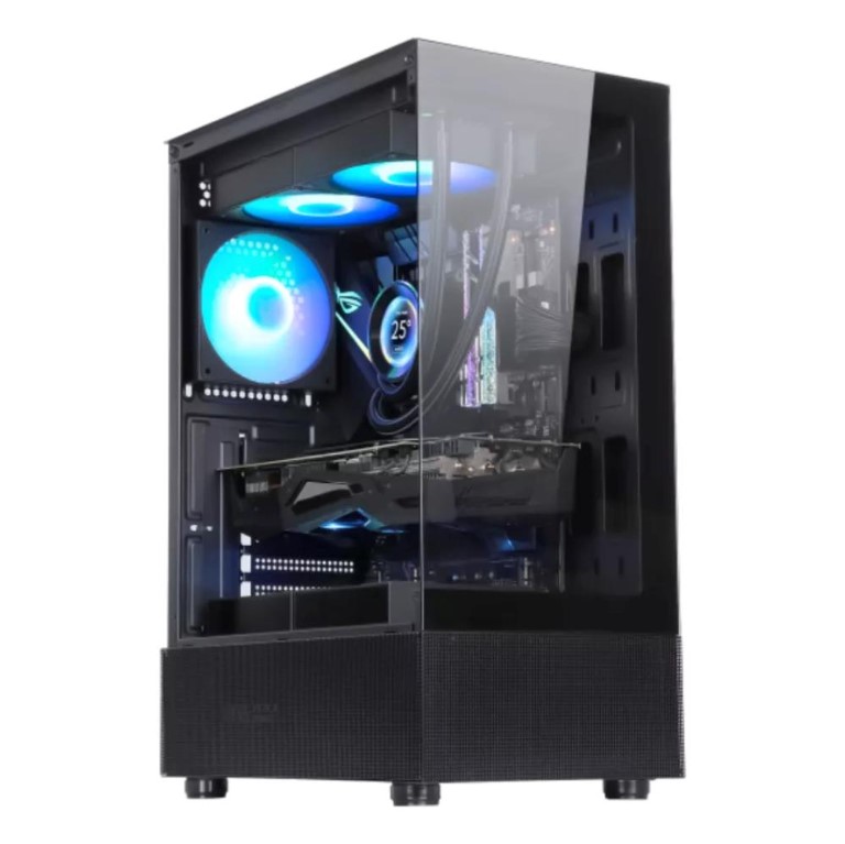 Sama 3321 Mid-Tower ARGB ATX Gaming Case – Black (4x ARGB Fan)