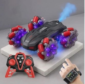 RC Stunt Car, 2.4GHz 4WD Remote Control Gesture Car Sensor Toy, Double Sided Rotating Off Road Vehicle 360° Flips with Lights Music, for Boys & Girls