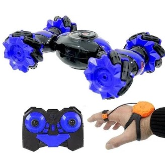 RC Stunt Car, 2.4GHz 4WD Remote Control Gesture Car Sensor Toy, Double Sided Rotating Off Road Vehicle 360° Flips with Lights Music, for Boys & Girls