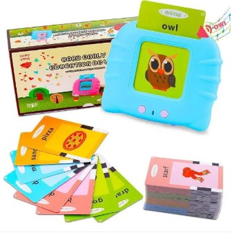 Talking Toy Flash Card for Kids 112 Card Early Language, 224 Words Education Learning Device Educational Toddlers Toys Reading Machinee Gift for Kids Ages 2-6