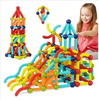 Colorful STEM Magnetic Building Blocks Set for Kids - Educational Stacking Toy for Girls & Boys 3+ Years