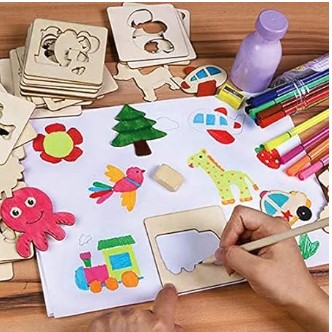 Baby Toys School Paint Tools Educational Coloring Book Paint Learning Coloring Board Drawing Board Wooden Drawing Toys