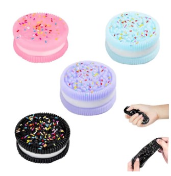 Squishy Fidget Toys,Cookie Taba Squishy Toys,Ultra-Soft Stress Relief Toys for Kids Adult,Sensory Toys with Cute Design,Anxiety Relief Party Favors