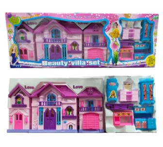 Big Doll House Beauty Villa Set For Kids, Lovely Doll House For Girls, Doll Play House Best For Gifts