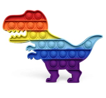 Dinosaur Rainbow POP Toy Bubble Squeeze sun light change colour Sensory Fidget Toy Pop It Figit Toy Fidget Toys Special Needs Stress Reliever, Push Bubble Gadgets