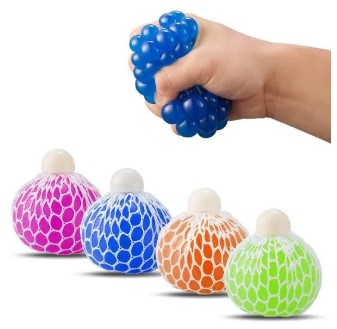 Colorful Squishy Mesh Balls Stress Ball Toys Color Changing, Squeeze Stress Balls for Teens Kids, Stress Relief Balls for Easter Stocking, Stress Relieve Balls Color Change (Green/Yellow/Blue/Purple)