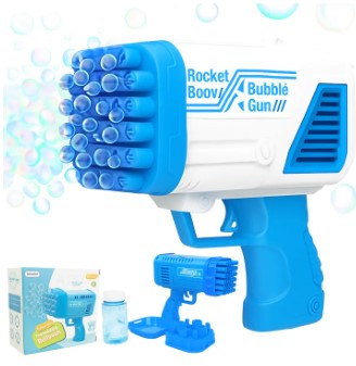 Multi-Color Automatic Bubble Blaster Gun for Kids | Unisex Outdoor Water Play Toy | New 36-Hole Bubble Machine for Children