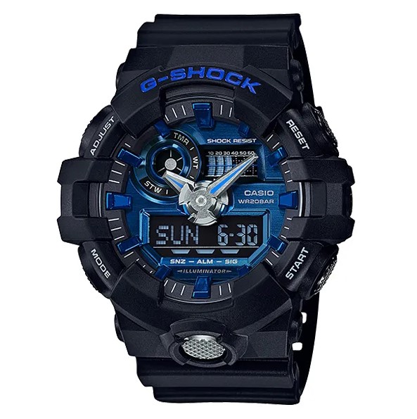 Casio G-Shock GA-710-1A2 Blue Analog Digital Dial Wrist Watch