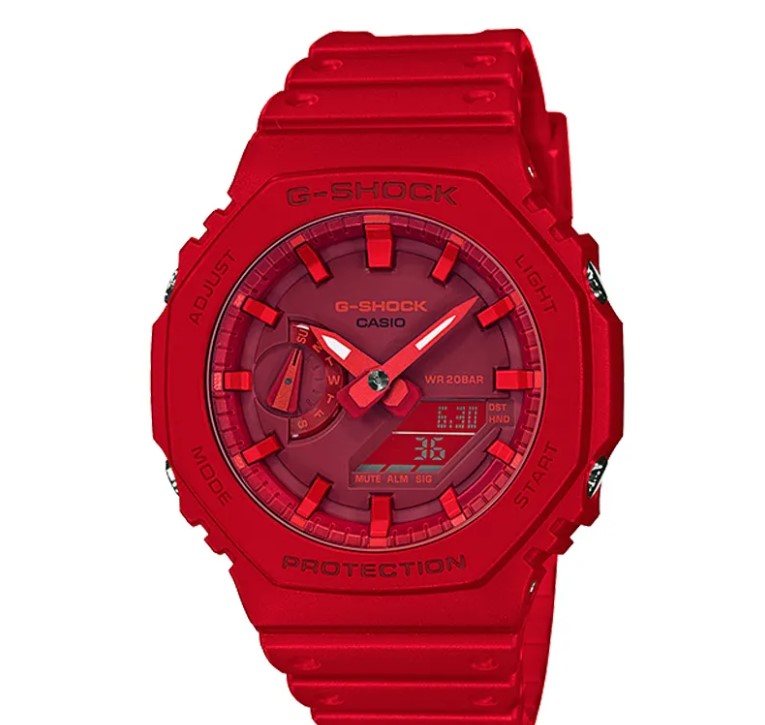 Casio G-Shock GA-2100-4A Red Carbon Core Guard Youth Watch