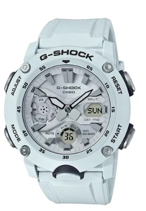 Casio G-Shock GA-2000S-7A Carbon Mens White Resin Sports Watch