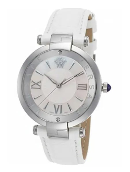 Versace Women’s Quartz Swiss Made White Leather Strap Mother Of Pearl Dial 35mm Watch VAI070016 (Without Tag)