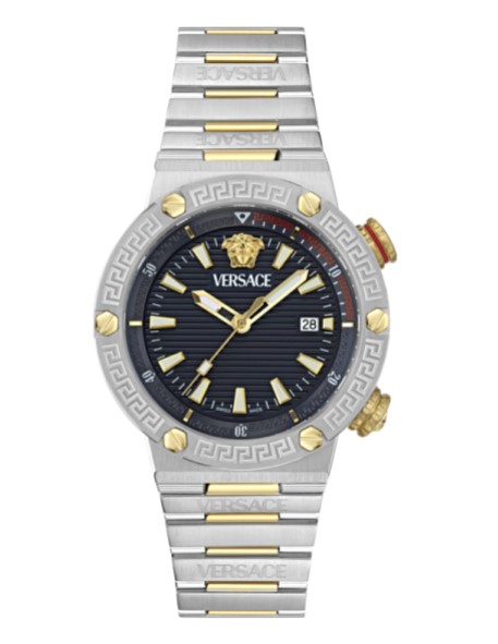 Versace Men’s Quartz Swiss Made Two-tone Stainless Steel Black Dial 43mm Watch