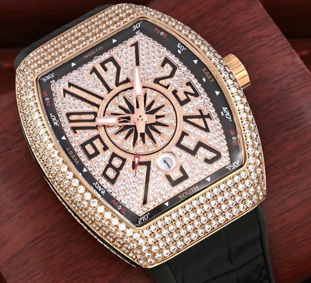 Franck Muller Vanguard Diamond Encrusted Case Watch