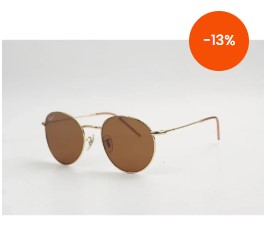 Ray Ban - Reverse RBR0103S - Golden Brown - Polarized - Metal - Round - Premium Sunglasses - Eyewear