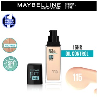 Maybelline New York - NY Fit Me Matte + Poreless Liquid Foundation SPF 22 115 Ivory 30ml For Normal to Oily Skin