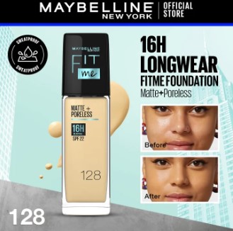 Maybelline New York - NY Fit Me Matte + Poreless Liquid Foundation SPF 22 128 Warm Nude 30ml For Normal to Oily Skin