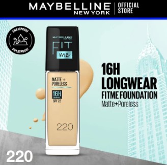 Maybelline New York - NY Fit Me Matte + Poreless Liquid Foundation SPF 22 220 Natural Beige 30ml For Normal to Oily Skin