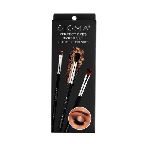 Sigma Beauty - Perfect Eyes Brush Set - Black, Silver (3Pcs)