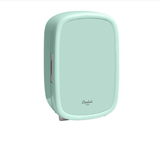 Cooluli Beauty Fridge for Skin Care - 12 Liter Mint Green Personal Mini Fridge for Bedroom & Bathroom - Ideal for Skincare, Makeup & Cosmetic Products Storage - for Women & Teen Girls Room