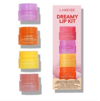 LANEIGE Dreamy Lip Kit | 4-Piece Lip Sleeping Mask Set with Berry, Mango, Peach & Sweet Candy Flavours