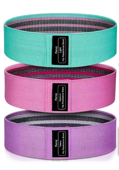 AuraFit Non-Slip Fabric Resistance Bands | Loop Exercise Bands for Glutes, Booty & Legs | Home Gym, Yoga & Pilates