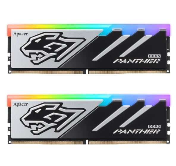 Apacer PANTHER RGB DDR5 32GB 6000MHz CL38-48-48-96 UDIMM Desktop Memory, 2x16GB, Intel XMP 3.0 and AMD EXPO, Claw-Shaped Heat Spreader Design