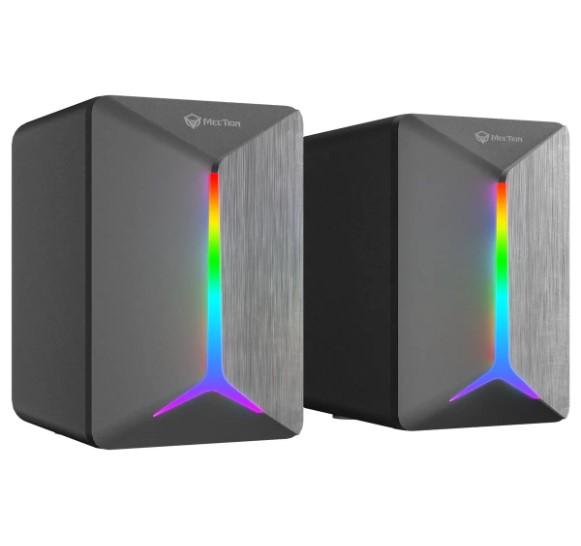 Meetion SP2011 Gaming Stereo Desktop Speakers, High-Fidelity Stereo Sound, Vivid LED Lighting