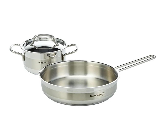 Korkmaz Stainless Steel Cookware 9pcs Set