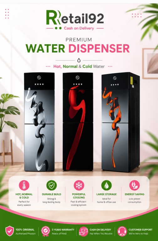 PEL 525 3Taps Curved Glass Door Water Dispenser