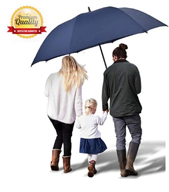 Big Umbrella Large Golf Umbrella 60 Inch Automatic Open Extra Large Windproof Umbrella Waterproof Sun Rain Umbrella Stick Umbrellas with Comfortable Handle for Men Women Family Travel Outdoor