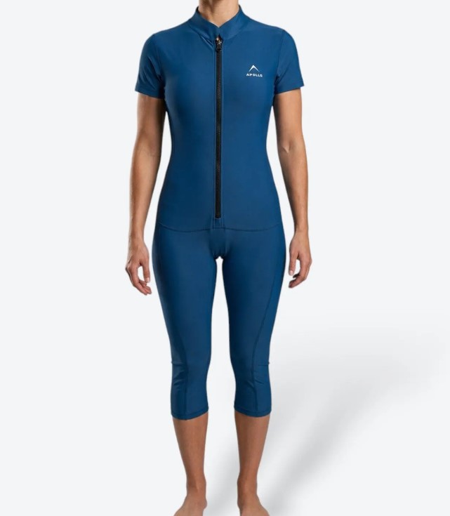 APOLLO 2652 651 150625 Lycra Short Sleeve/ Below Knees Swimsuit Women`s - Blue