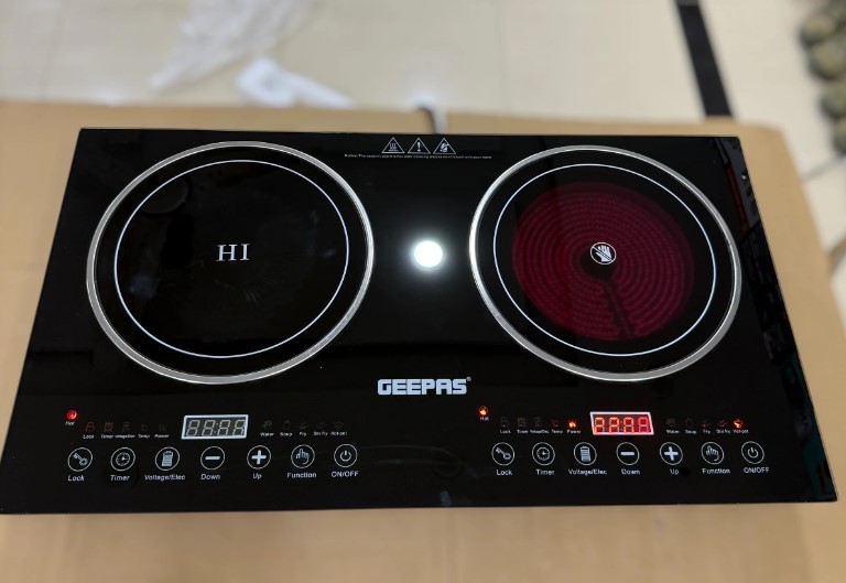 Geepas 2 in 1 Induction & Infrared Double Burner Hot Plate 6130