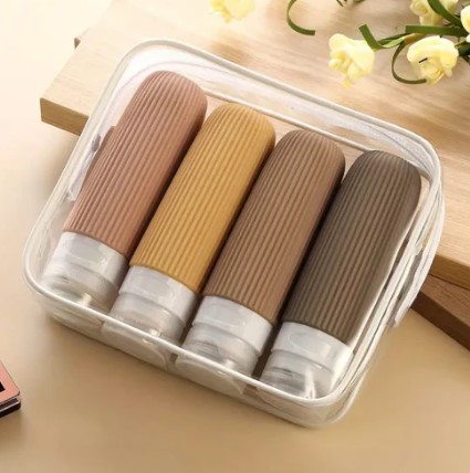 Silicone Travel Bottles Set – Refillable Leakproof Squeeze Containers for Toiletries, Shampoo, Lotion & Skincare