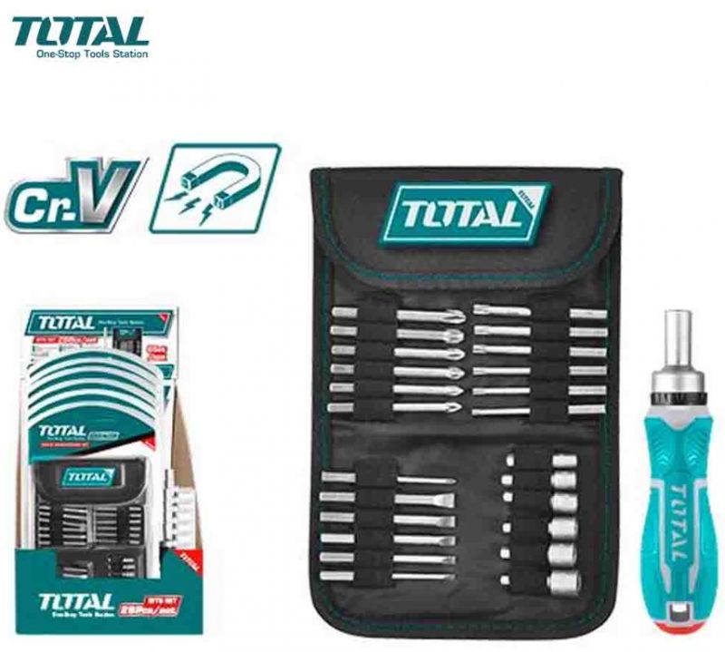 TOTAL 26PCS Ratchet Screwdriver Bit Set
