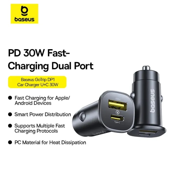 Baseus GoTrip DP1 Car Charger 30W